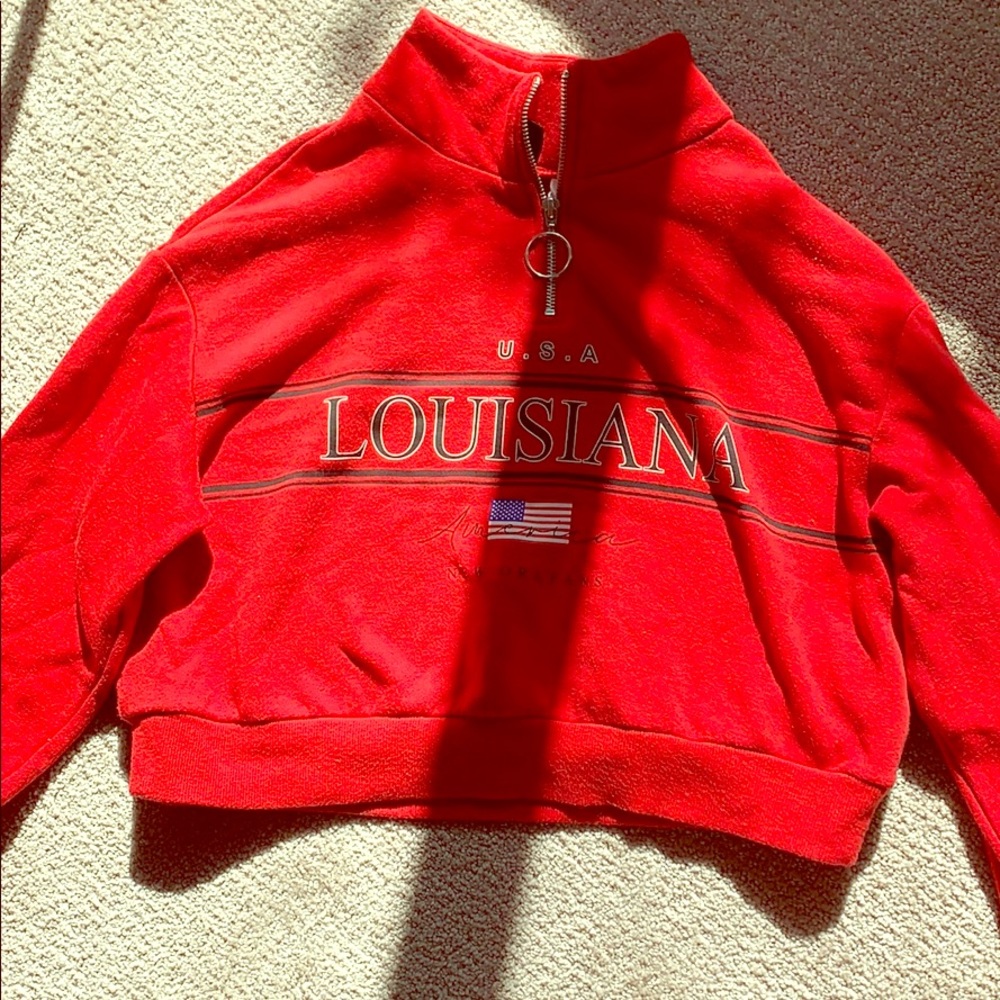 H&M red sweater crop top